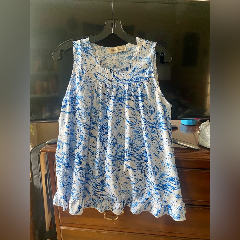 Alisha Levine Open Back Silk Top M
